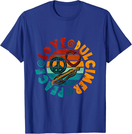 Peace Love Dulcimer T-Shirt - T-Shirt | Royal
