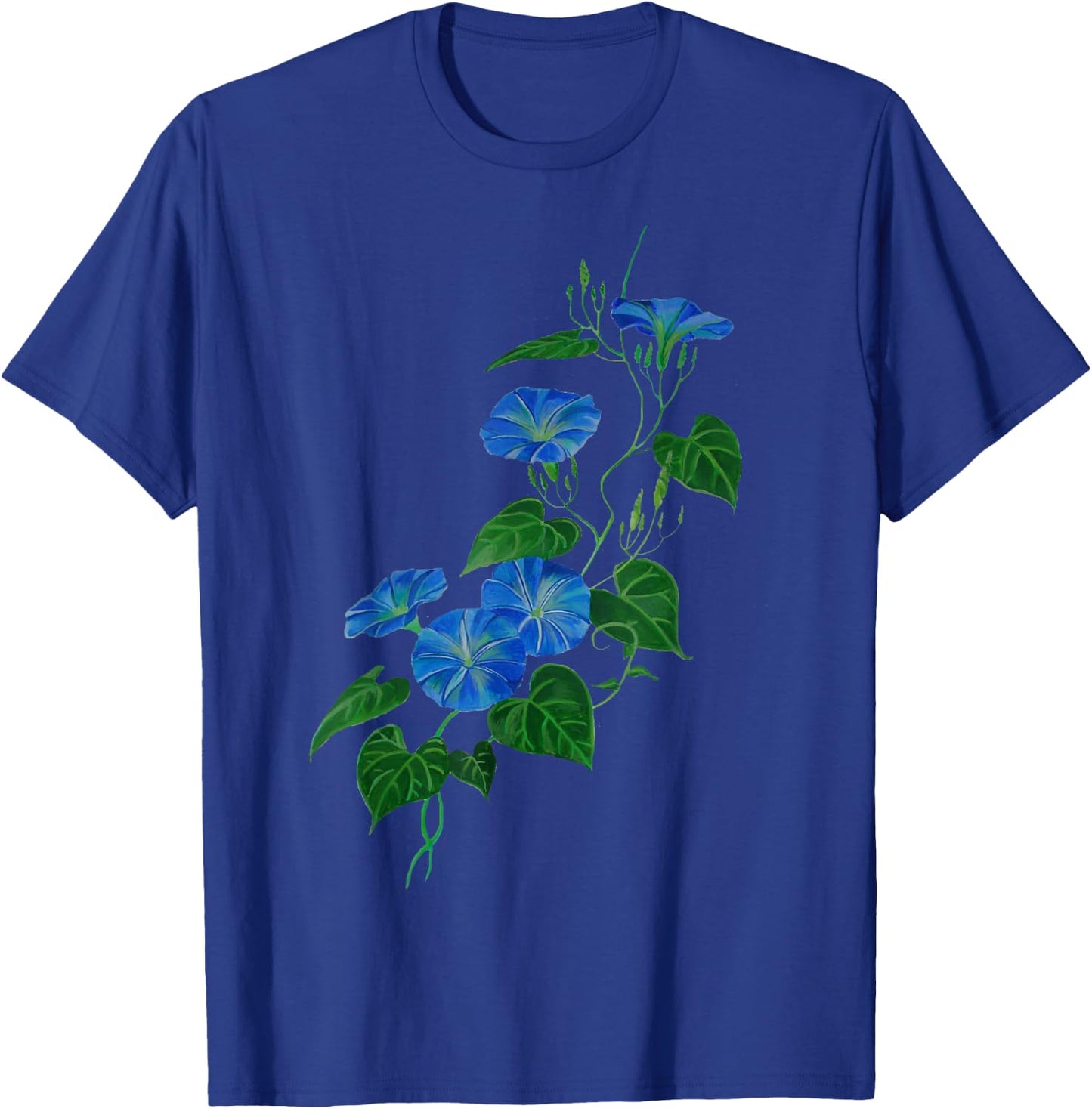Victorian Style Morning Glory Wildflower Vine T-Shirt - T-Shirt | Royal