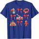 Vintage Coquette Bow Firefighter Firehouse Fireman Men Women T-Shirt - T-Shirt | Royal