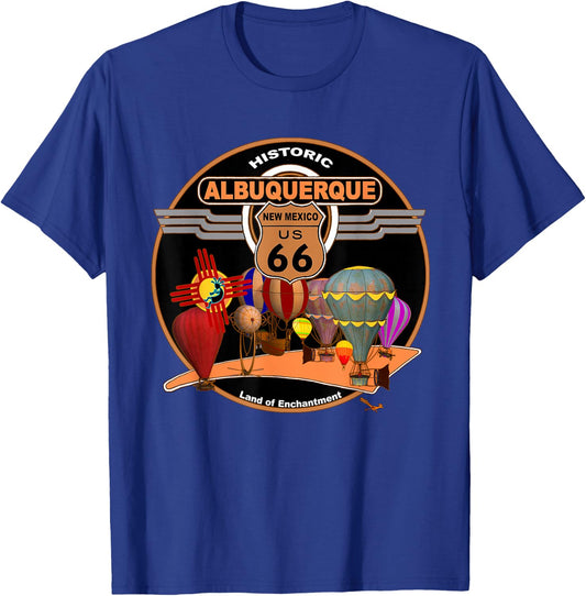 Albuquerque New Mexico US 66 Hot Air Balloon Keepsake T-Shirt - T-Shirt | Royal
