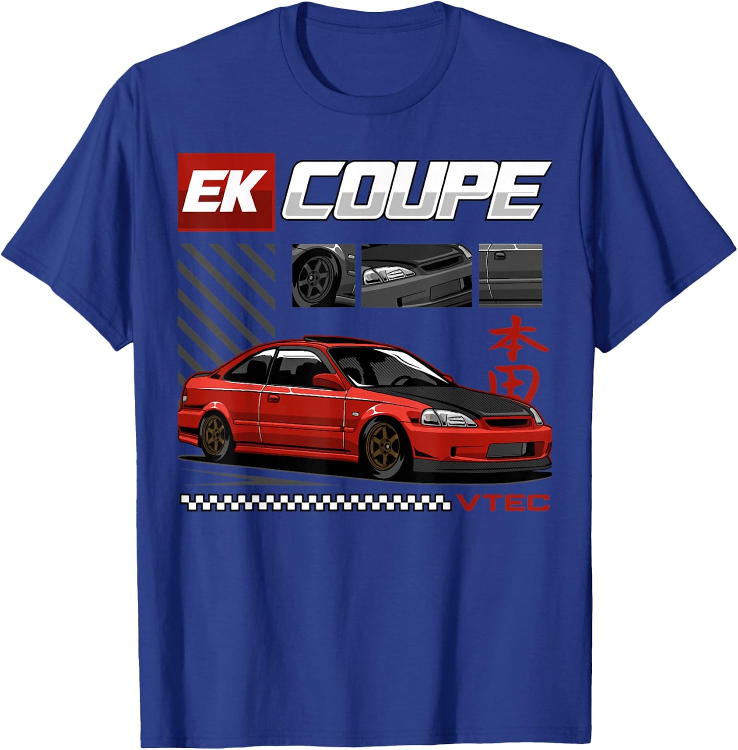 Civic EK Coupe Type R Japanese Car , Small, Black T-Shirt - T-Shirt | Royal
