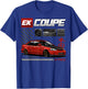 Civic EK Coupe Type R Japanese Car , Small, Black T-Shirt - T-Shirt | Royal
