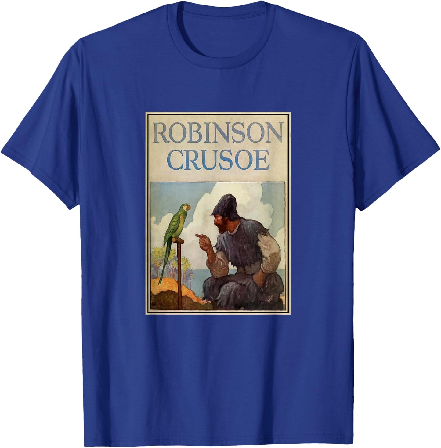 Robinson Crusoe Book Cover (1920) T-Shirt - T-Shirt | Royal