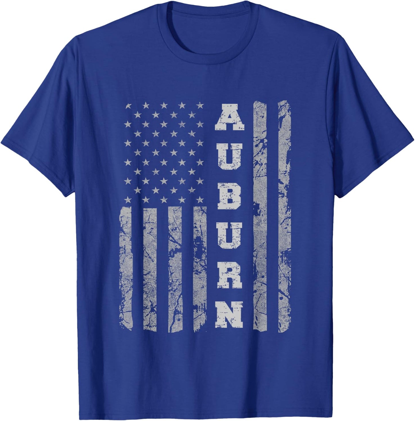 Auburn, Alabama, American Flag T-Shirt - T-Shirt | Royal