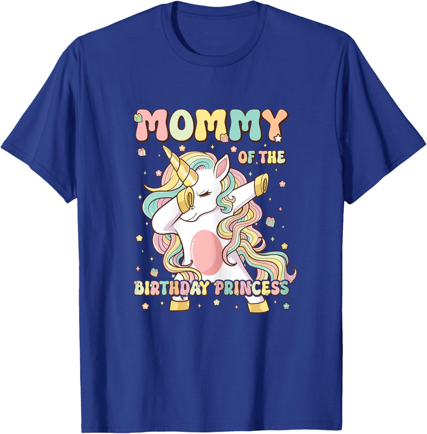 Mommy Of The Birthday Princess Unicorn Birthday Girl's Mom T-Shirt - T-Shirt | Royal