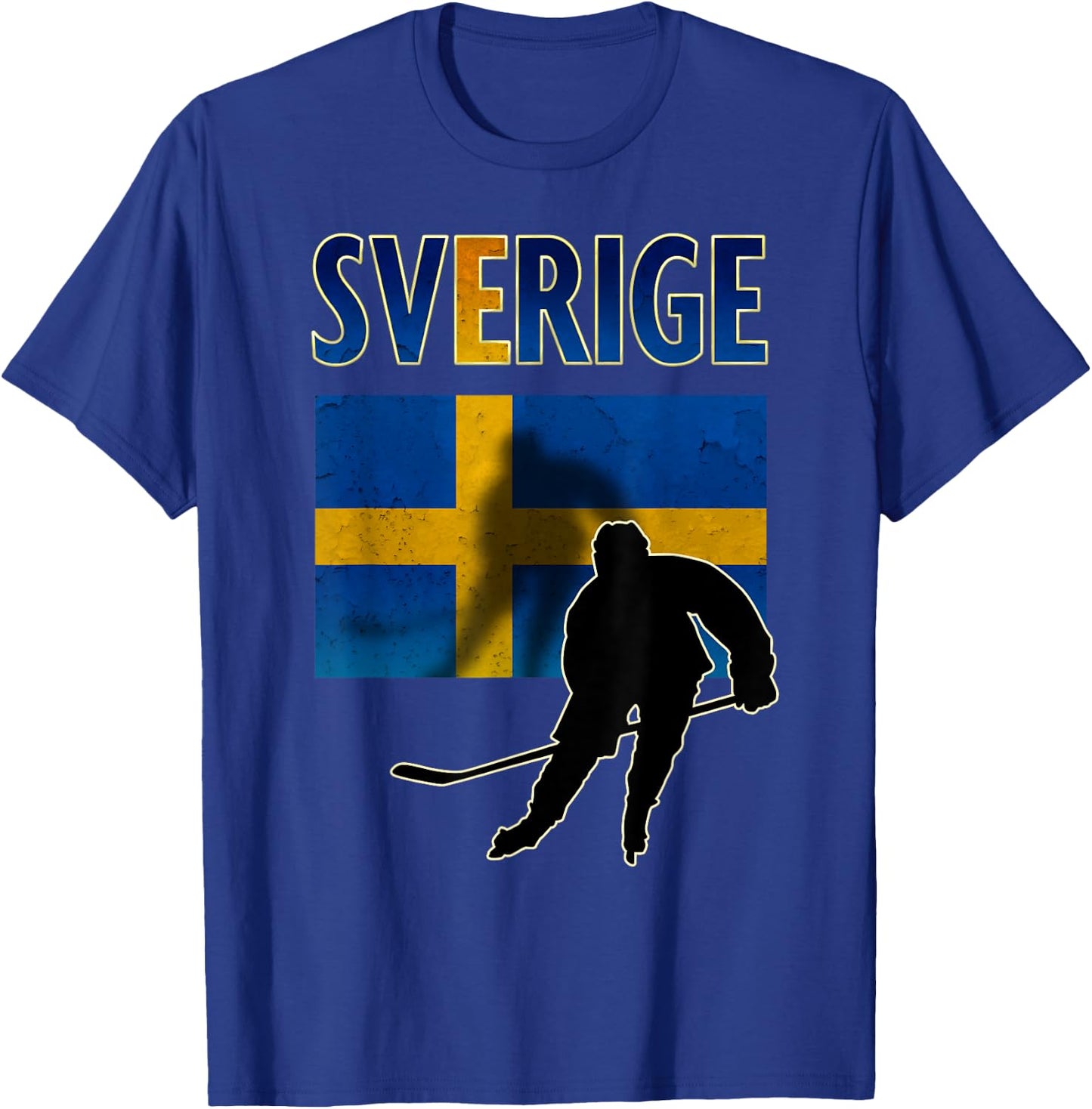 Sweden Ice Hockey T Shirt Swedish Flag T-Shirt - T-Shirt | Royal