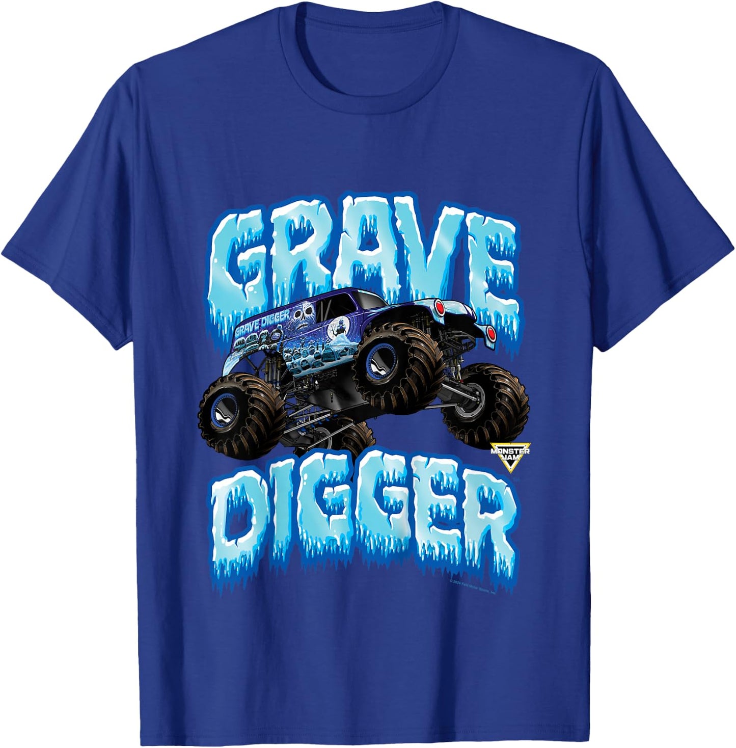 Monster Jam Kids Grave Digger Ice Cold Monster Truck T-Shirt - T-Shirt | Royal