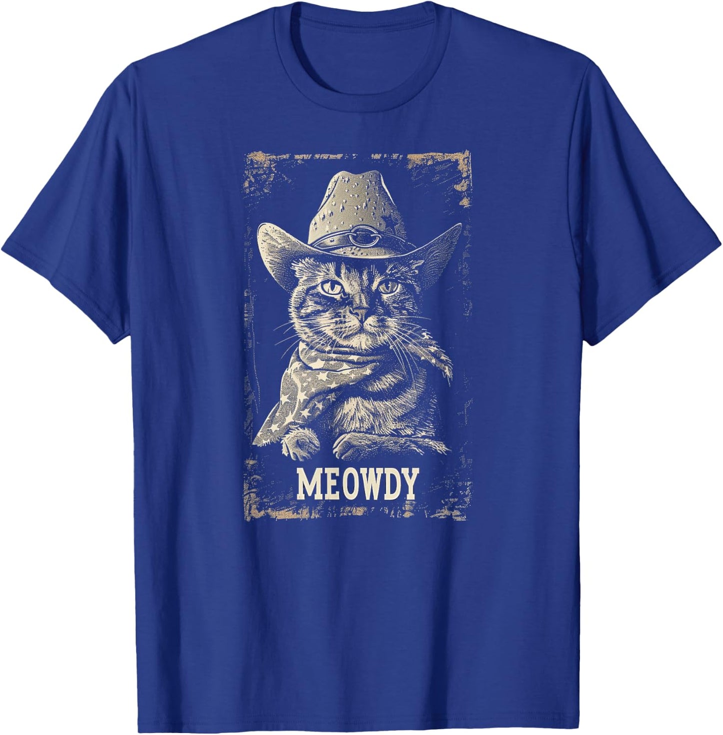 Meowdy Cat, Cowboy Kitten, Country Music T-Shirt - T-Shirt | Royal