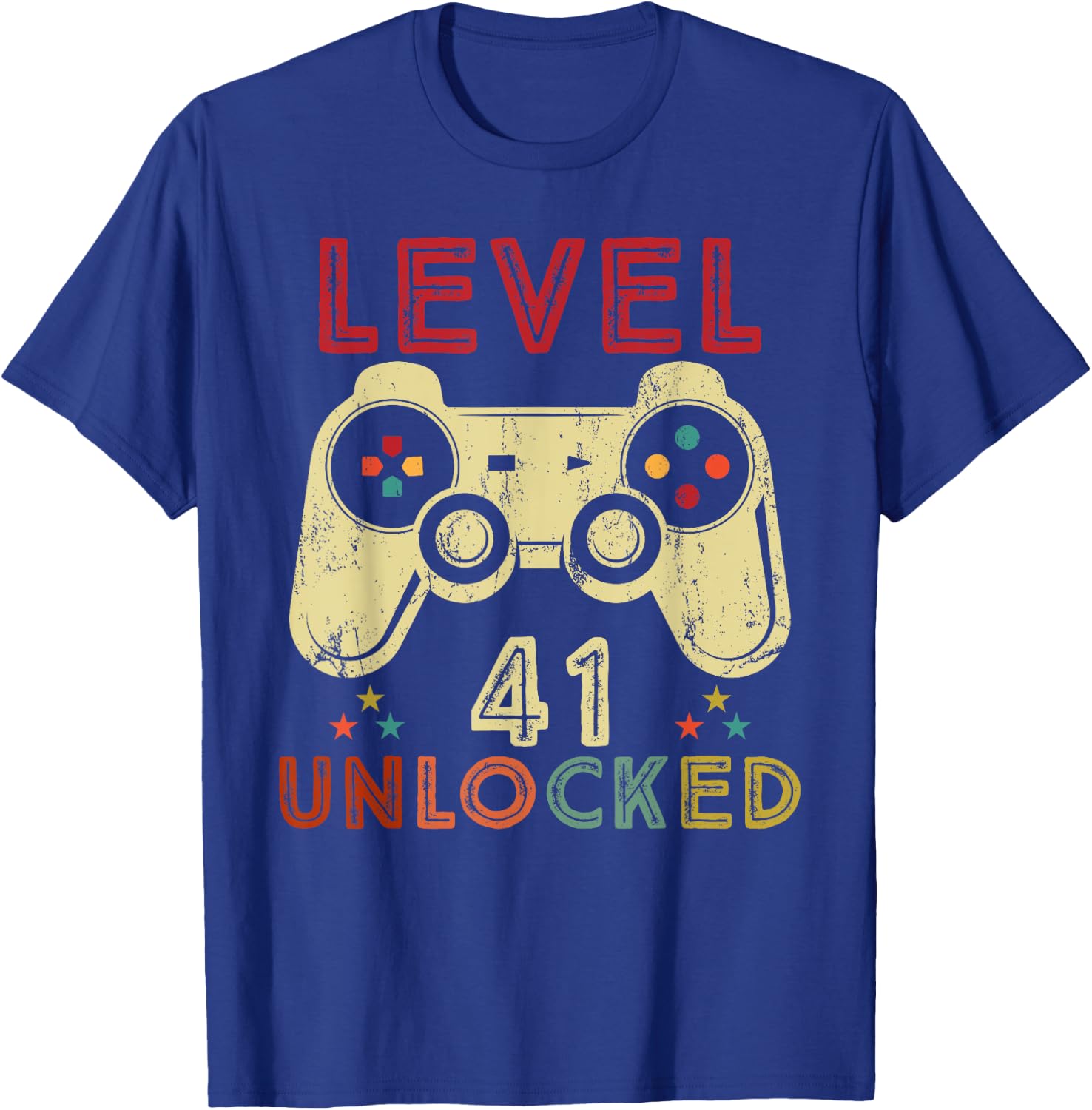 Level 41 Unlocked Birthday 41 Years Old Cool 41st Bday Gifts T-Shirt - T-Shirt | Royal