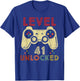 Level 41 Unlocked Birthday 41 Years Old Cool 41st Bday Gifts T-Shirt - T-Shirt | Royal