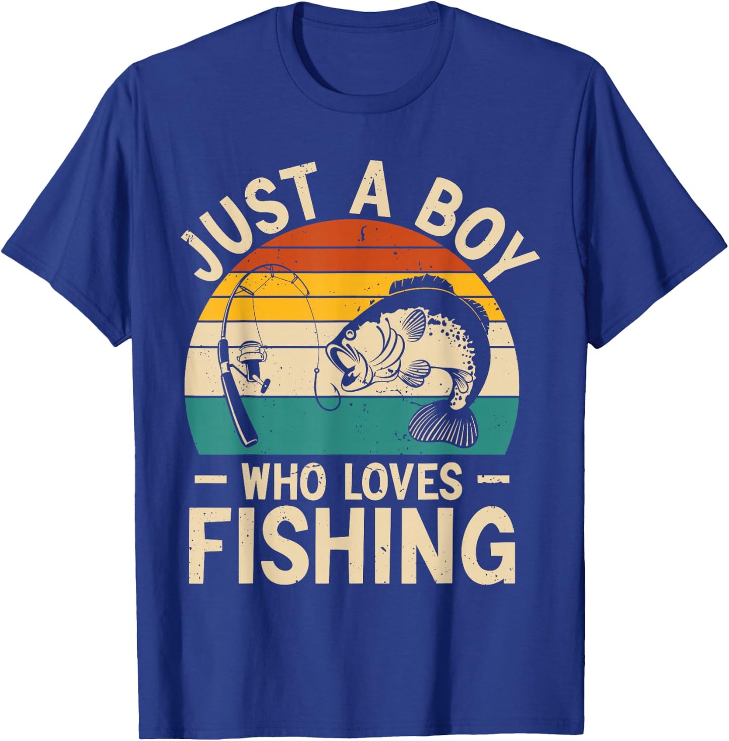 Funny Fishing Shirt for Kids Boys Fisherman Bass Fish T-Shirt - T-Shirt | Royal