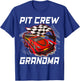 Pit Crew Grandma Race Car Birthday Racing Car Family T-Shirt - T-Shirt | Royal