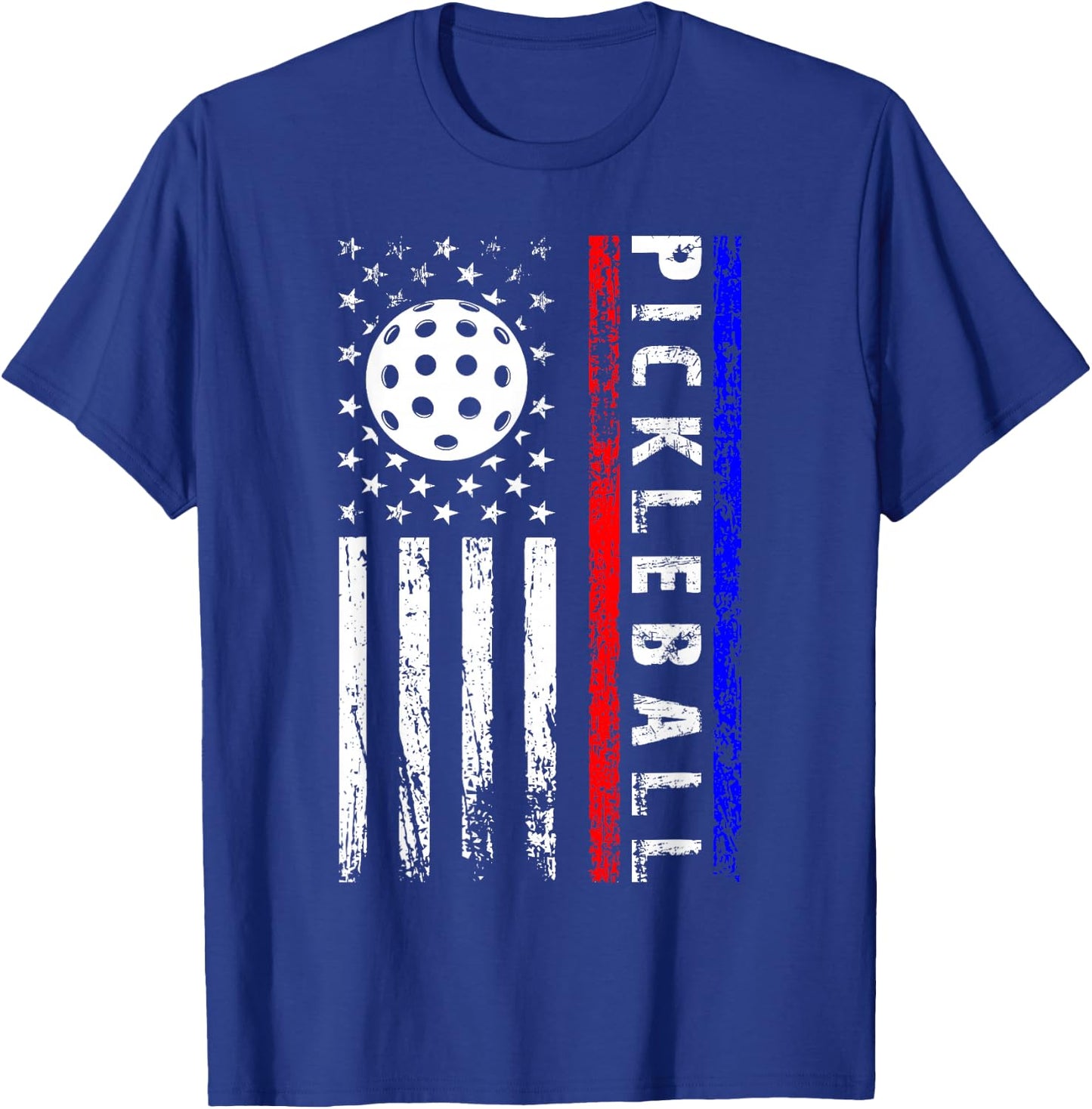 Pickleball Lovers 4th of July American Flag Pickle Ball USA T-Shirt - T-Shirt | Royal