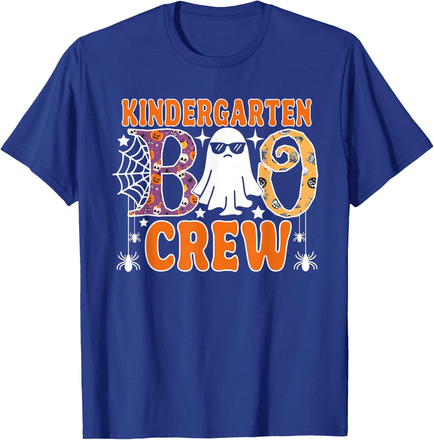 Kindergarten Boo Crew Funny Halloween Teachers Students T-Shirt - T-Shirt | Royal