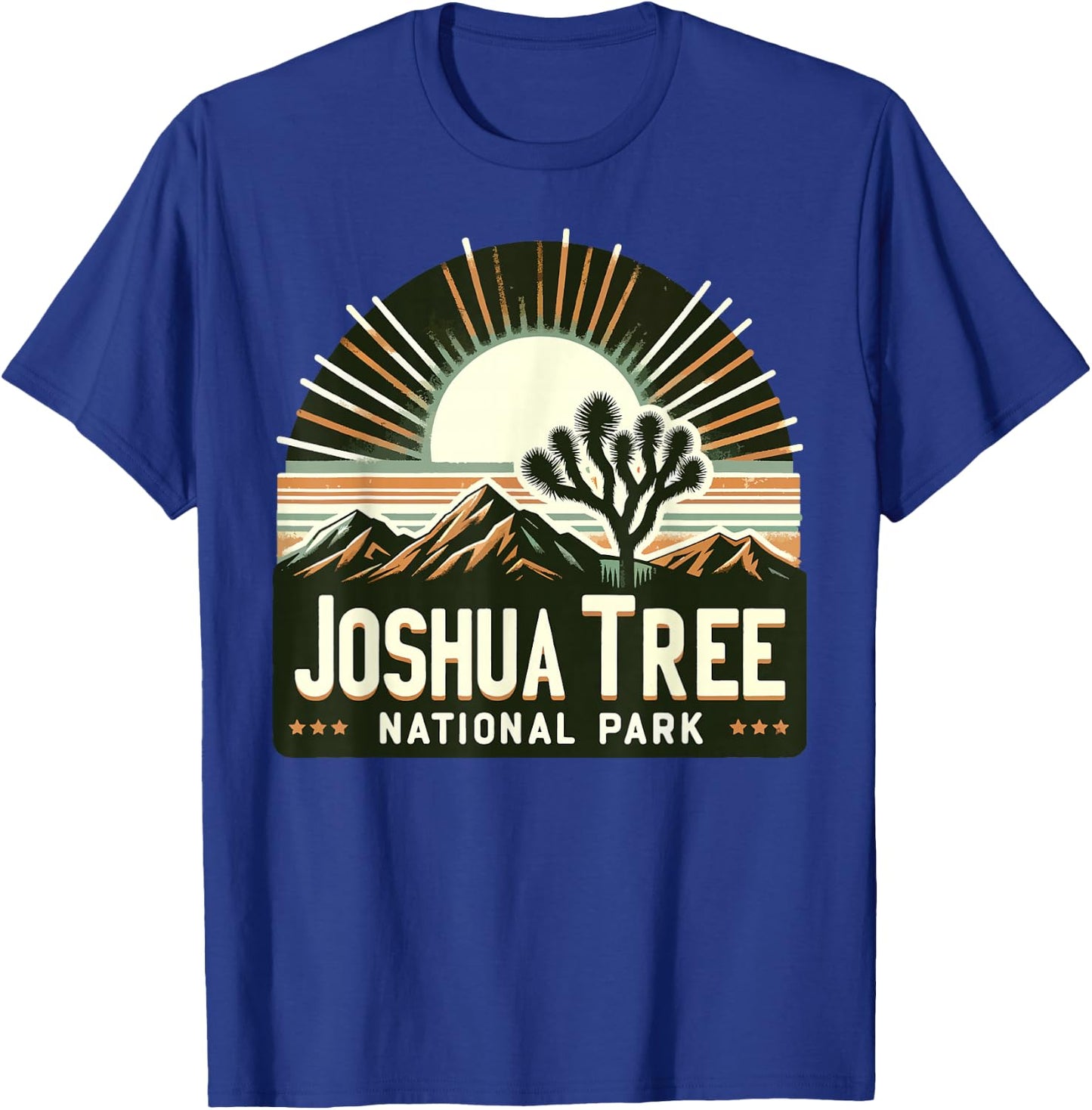 Joshua Tree National Park Retro Vintage Hike Camping Outdoor T-Shirt - T-Shirt | Royal