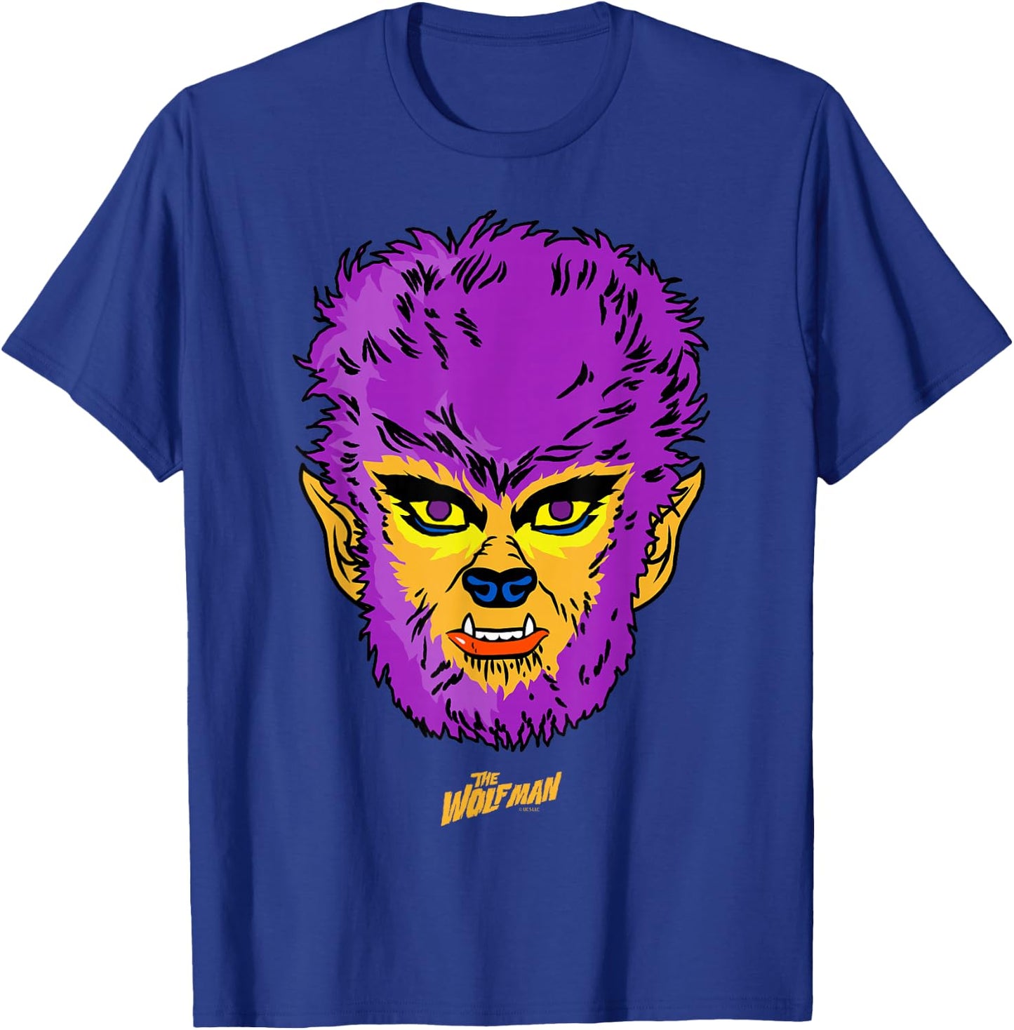 Universal Monsters Wolfman Retro Big Face T-Shirt - T-Shirt | Royal