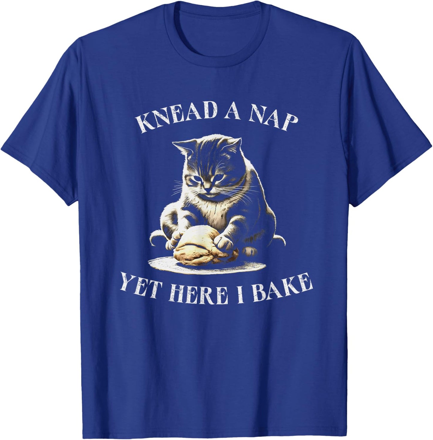 Cat Making Biscuits Funny Cat Baking Knead Nap Women Kids T-Shirt - T-Shirt | Royal
