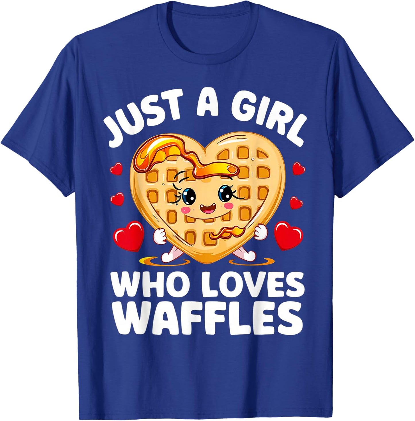 Just A Girl Who Loves Waffles Waffle Heart Breakfast Waffles T-Shirt - T-Shirt | Royal