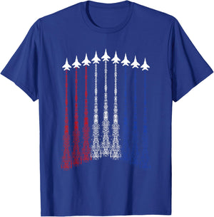 Jets 4th of July USA Patriotic Boys Graphic T-Shirt - T-Shirt | Royal