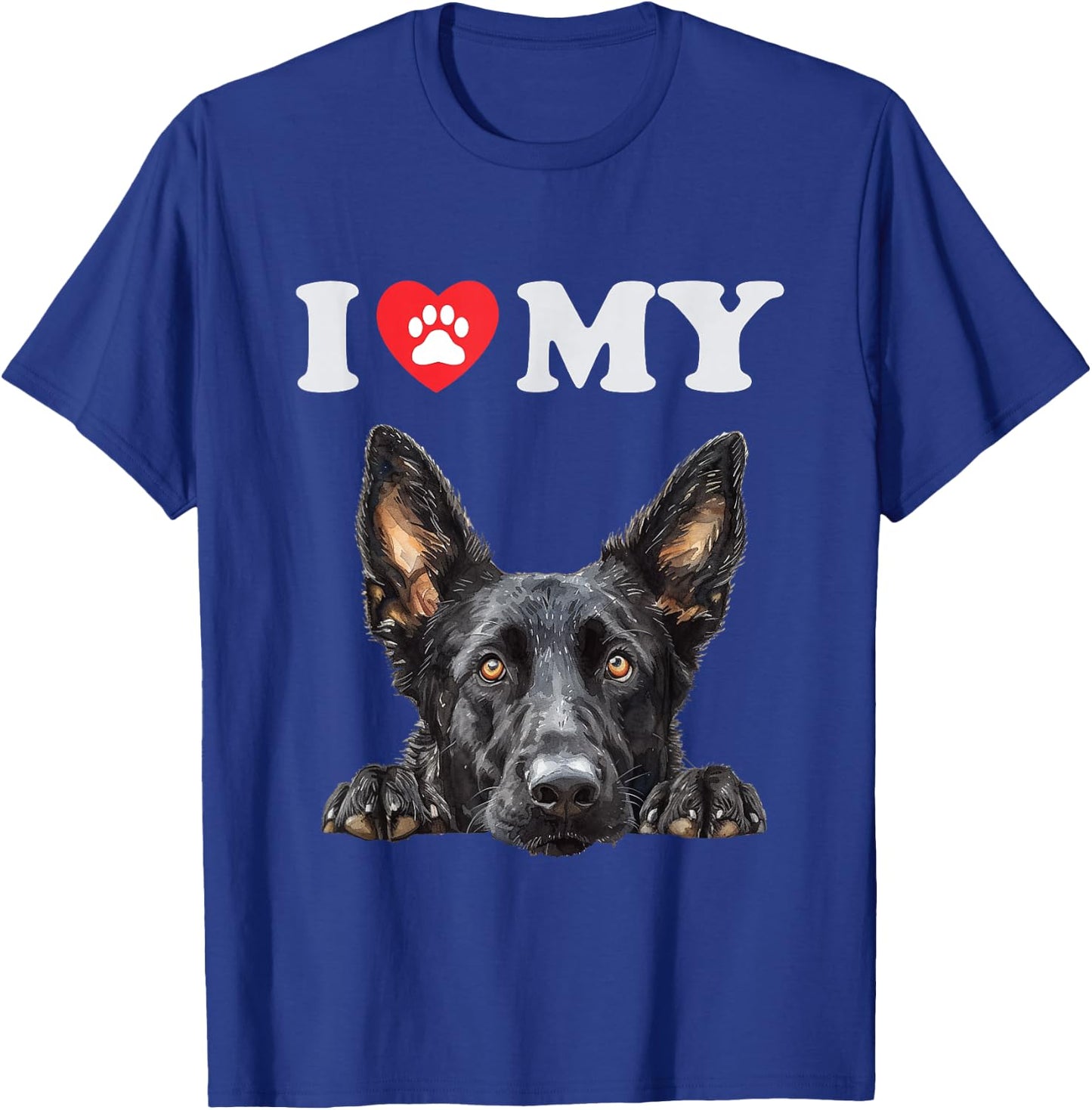 Dutch Shepherd I Heart My Dog Funny Dog Lover T-Shirt - T-Shirt | Royal