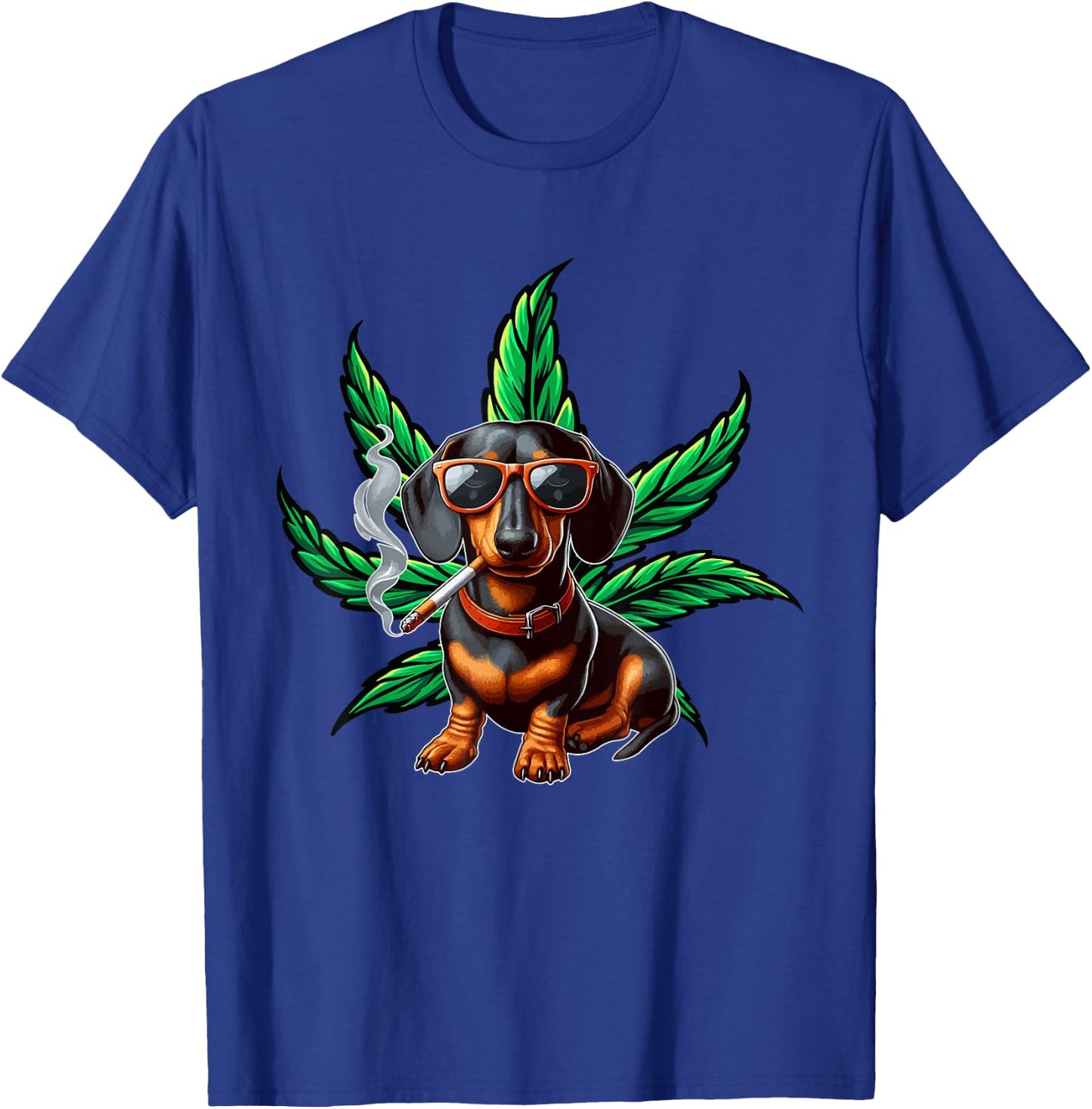 Dachshund Sunglasses Tuxedo Funny Owner Stoner Smoker T-Shirt - T-Shirt | Royal