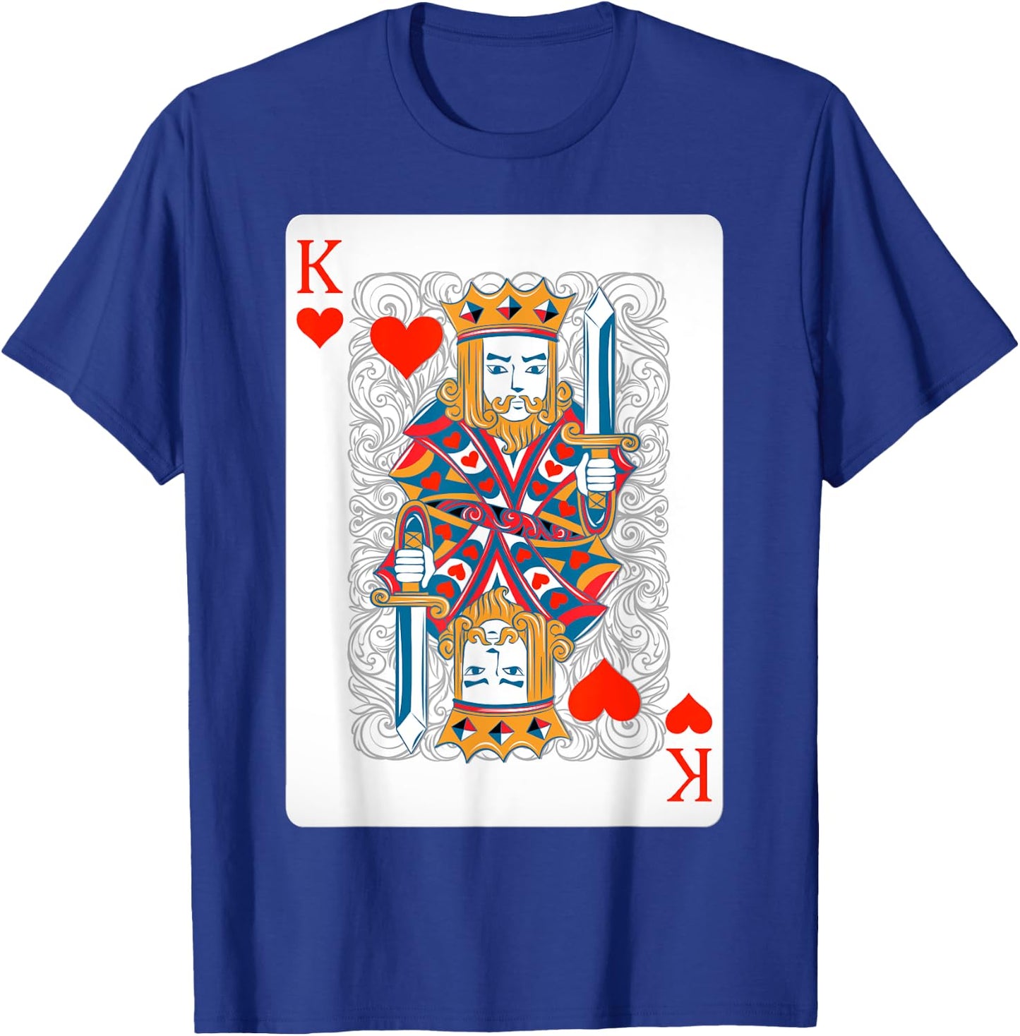 King Of Hearts Playing Cards Shirt Easy Halloween Costume T-Shirt - T-Shirt | Royal