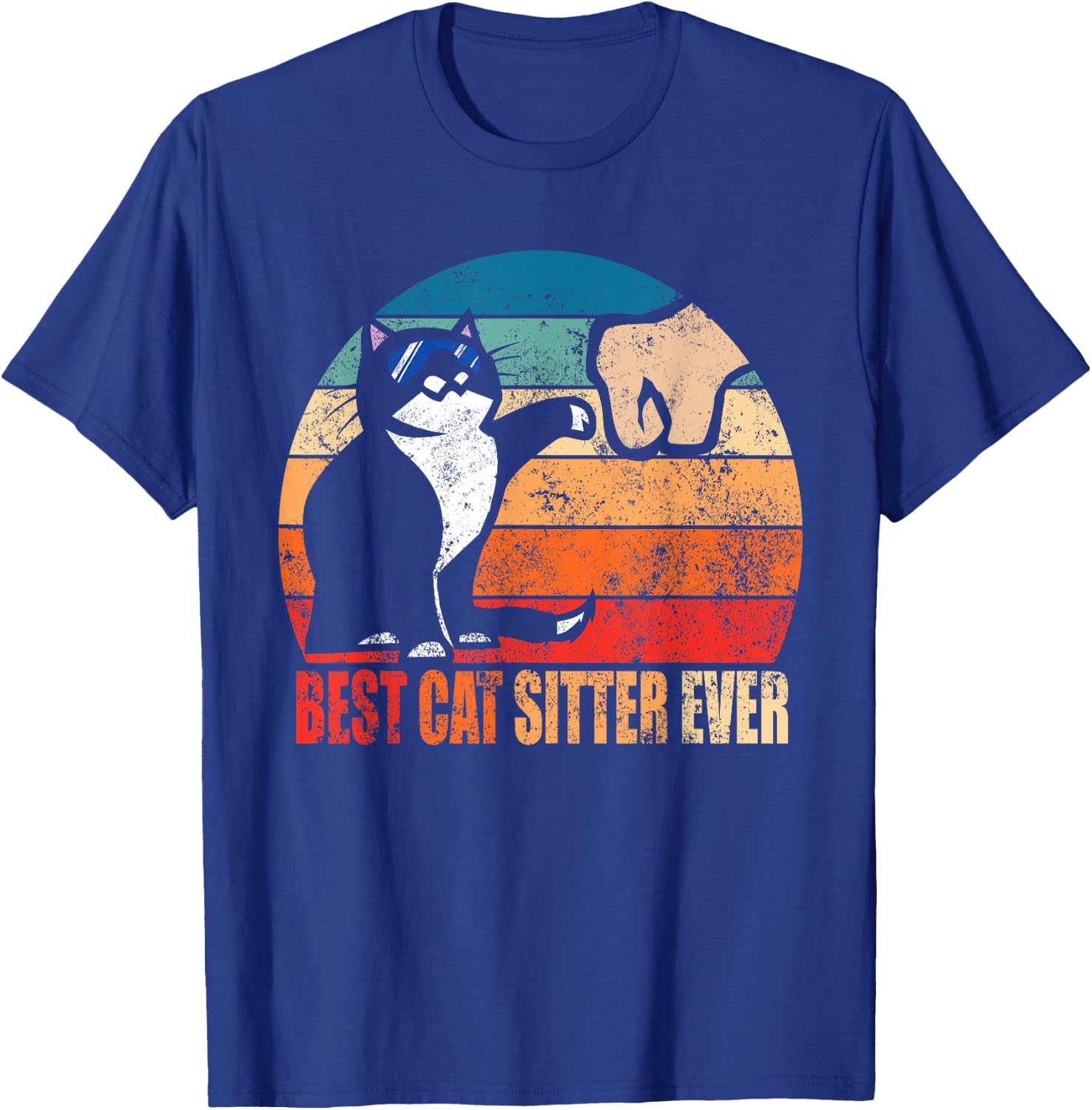 Best Cat Sitter Ever Funny Fist Bump T-Shirt - T-Shirt | Royal