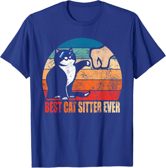 Best Cat Sitter Ever Funny Fist Bump T-Shirt - T-Shirt | Royal
