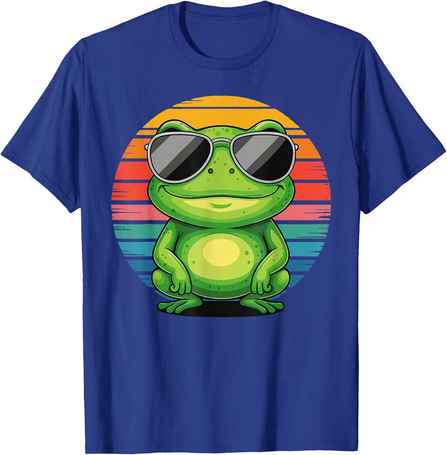 Retro Frog With Sunglasses Frog Vintage Style T-Shirt - T-Shirt | Royal