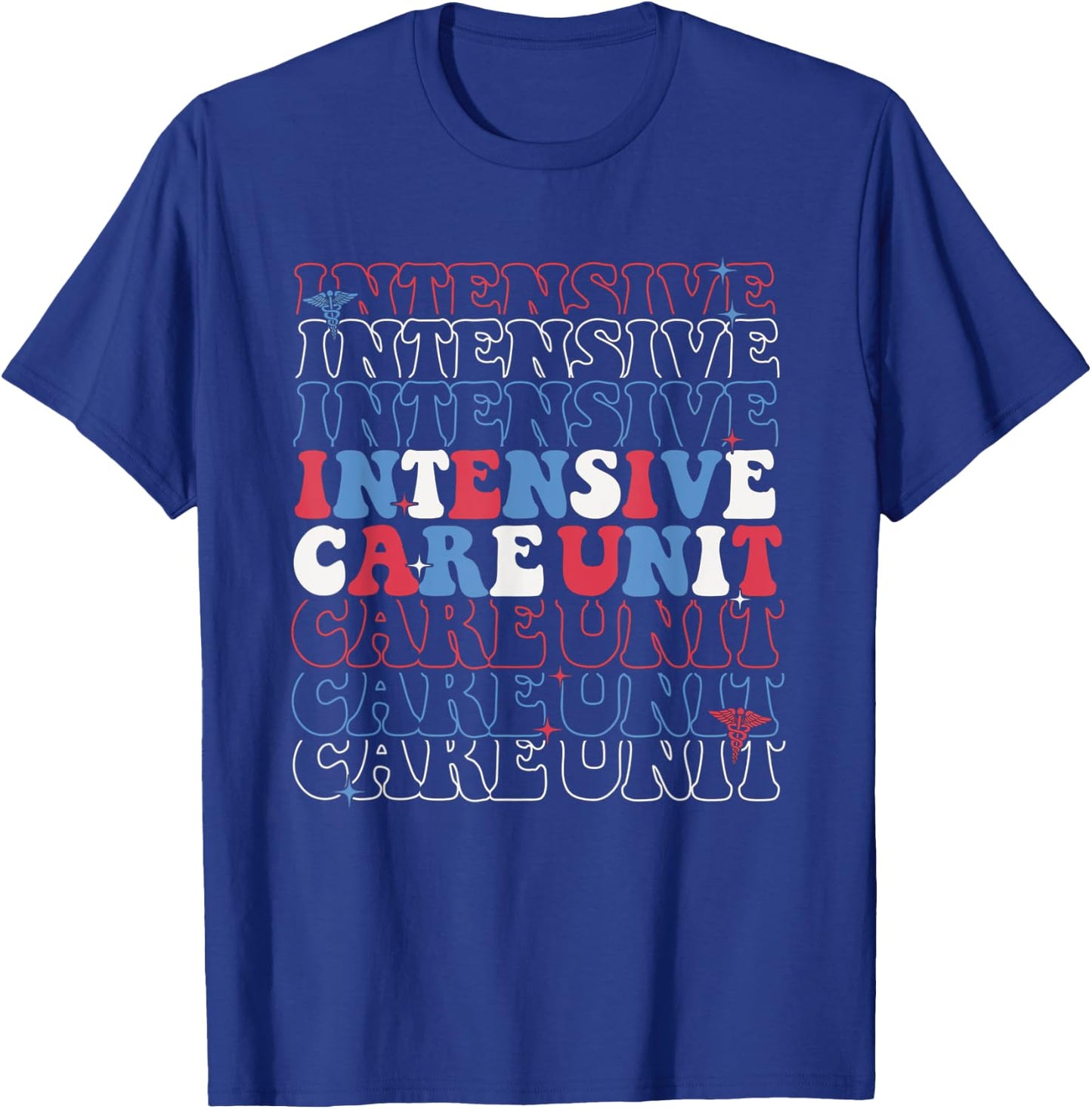Retro ICU Nurse 4th July Intensive Care Unit Independence T-Shirt - T-Shirt | Royal