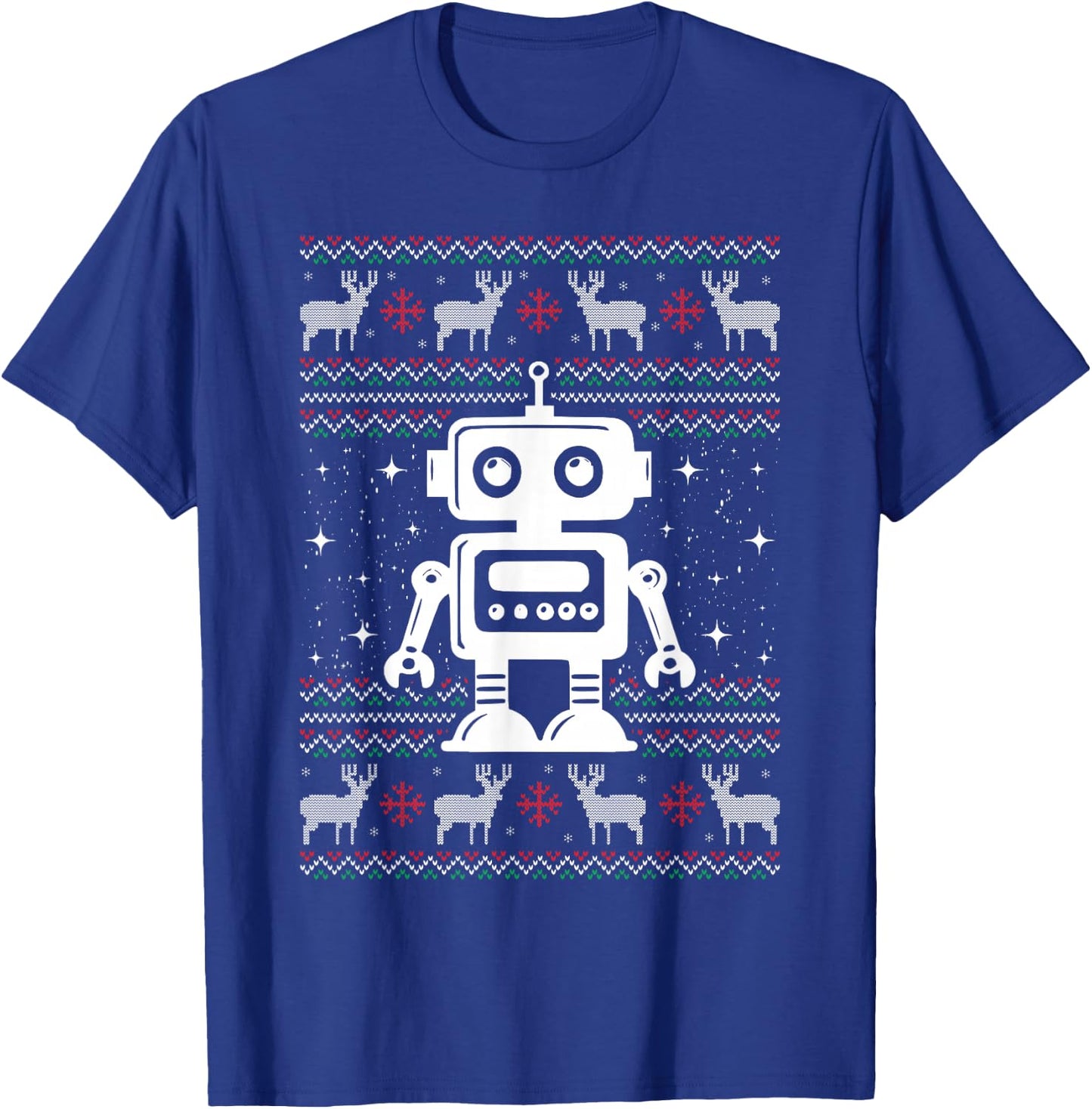 Robots Ugly Christmas Sweater Xmas - Robotics Engineer T-Shirt - T-Shirt | Royal
