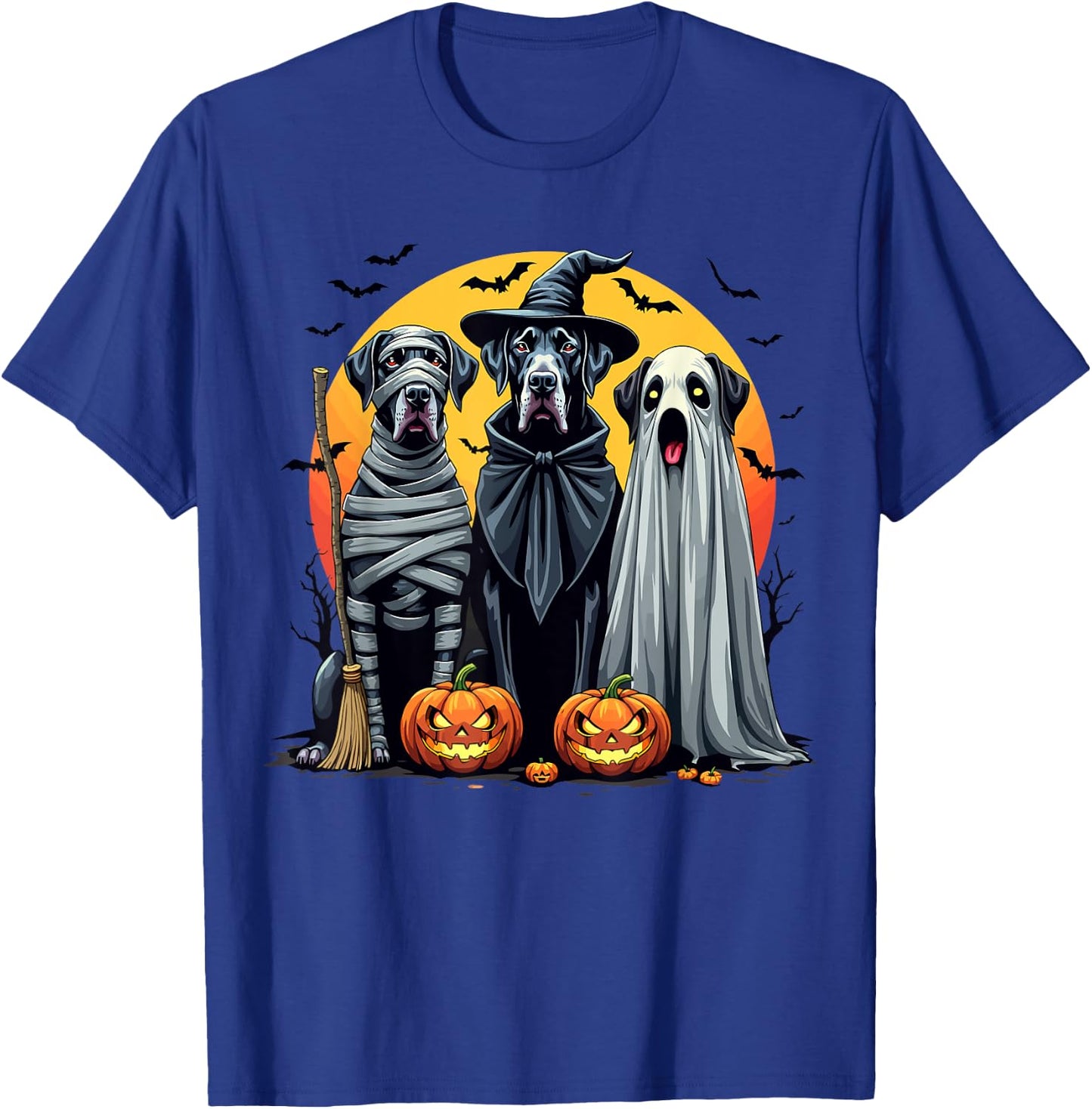 Great Dane Halloween Costume Mummy Witch Ghost T-Shirt - T-Shirt | Royal