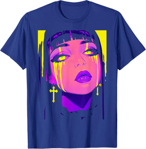 Cybergoth Cybercore Grunge Punk Goth Girl Alt Anime Manga T-Shirt - T-Shirt | Royal
