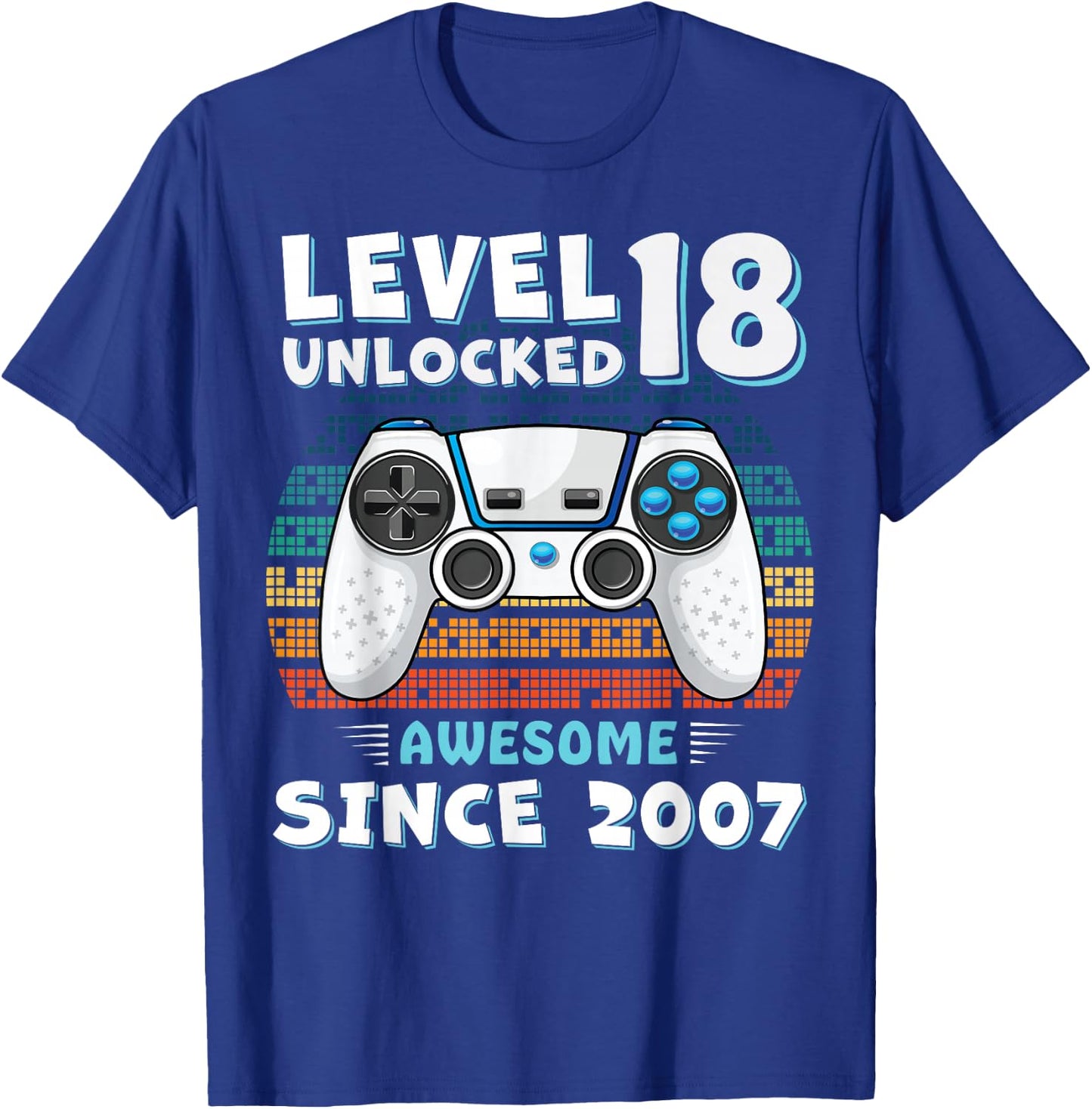 18 Year Old BDay Decorations Men Boy 18yr 2007 18th Birthday T-Shirt - T-Shirt | Royal