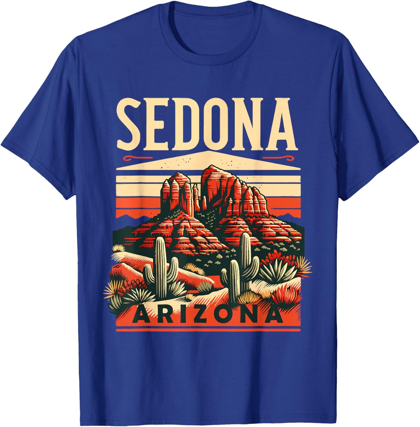 Vintage Sedona Arizona Hiking Outdoor Mountain Sedona AZ T-Shirt - T-Shirt | Royal