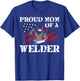 Welder Welding Mom Mother Vintage American Flag Patriotic T-Shirt - T-Shirt | Royal