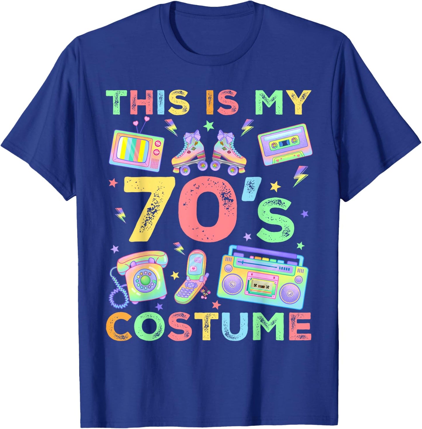 This Is My 70s Costume 70's style Seventies Retro Party T-Shirt - T-Shirt | Royal