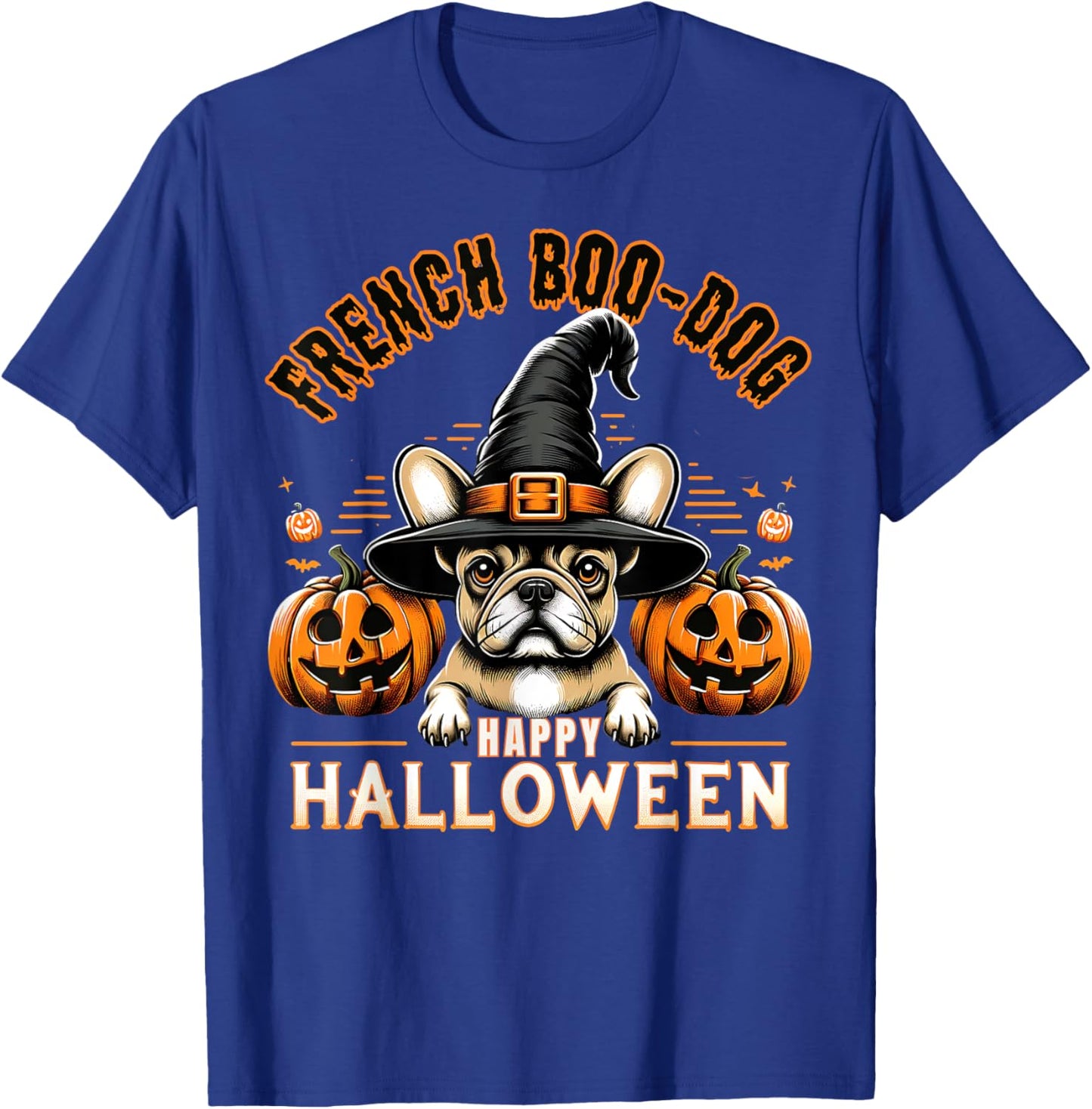 French Bulldog Happy Halloween cute Boodog Halloween Bulldog T-Shirt - T-Shirt | Royal