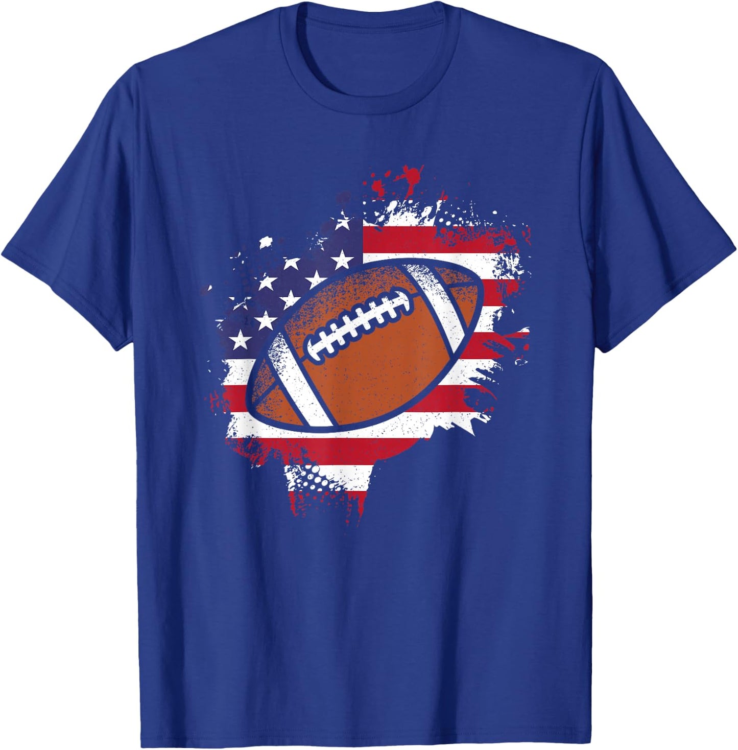 American Football Flag Vintage Football Lover Men Women Kids T-Shirt - T-Shirt | Royal