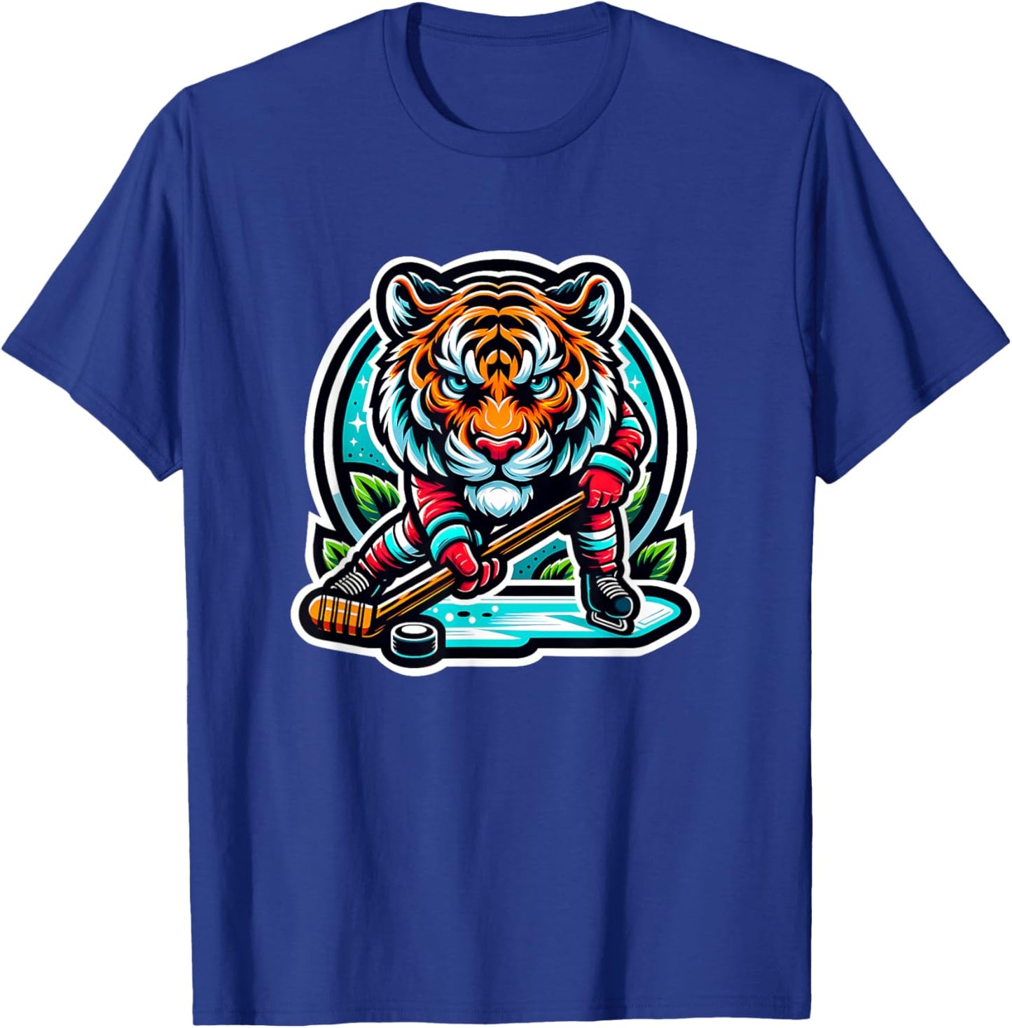 Ice Hockey Tiger Unleash Your Roar T-Shirt - T-Shirt | Royal