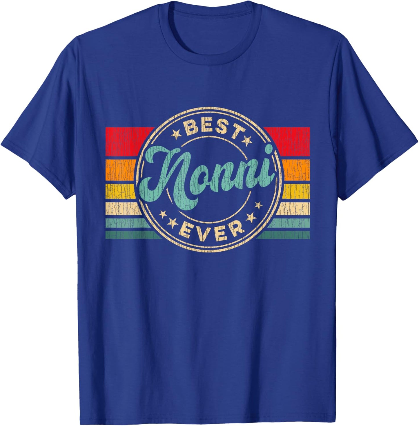 Best Nonni Ever Vintage Retro Mother's Day Gift T-Shirt - T-Shirt | Royal
