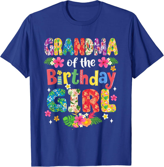 Grandma of The Birthday Girl Hawaii Family Party Decor T-Shirt - T-Shirt | Royal