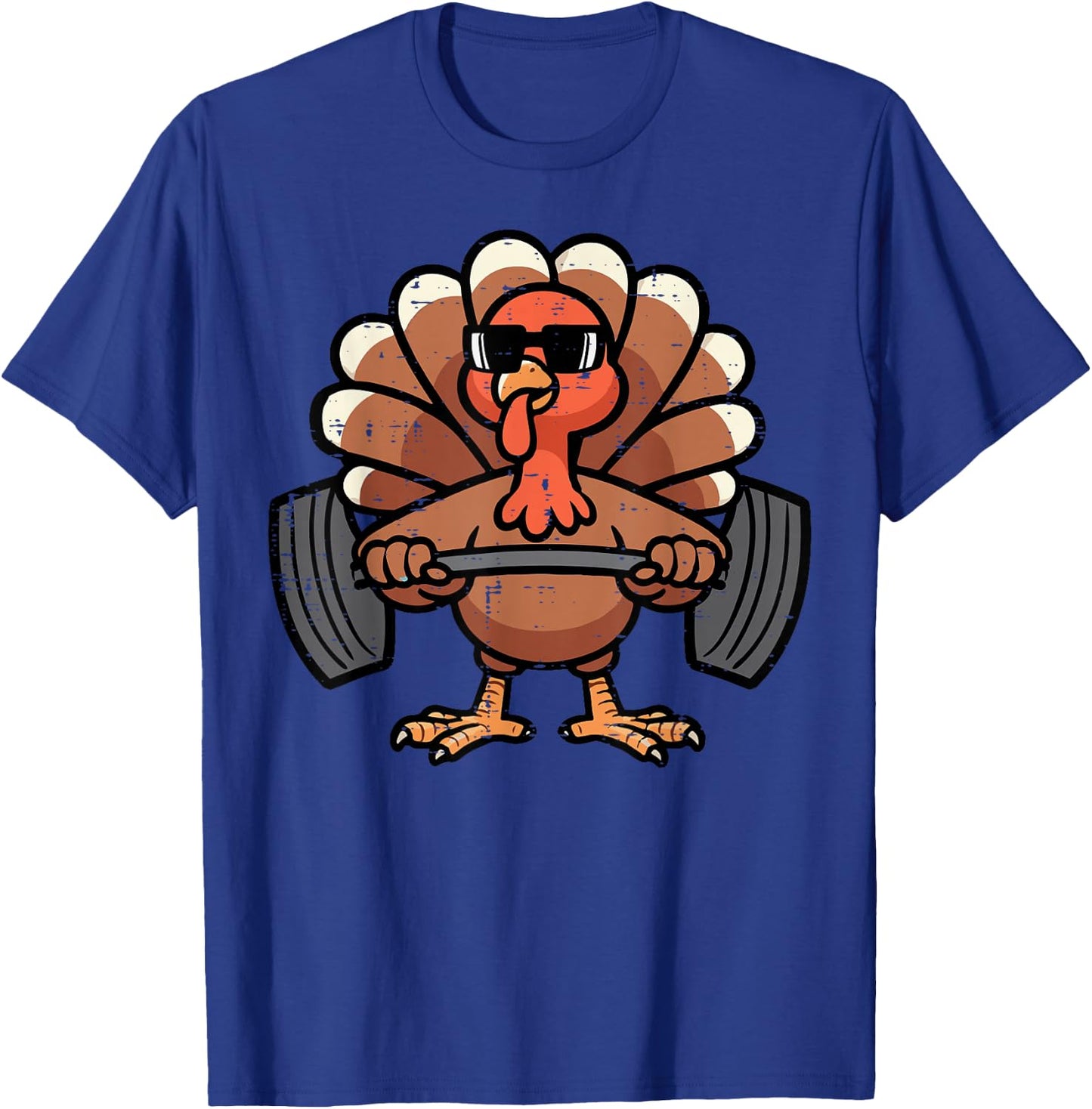 Thanksgiving Workout Turkey Barbell Lift Gym Men Women Kids T-Shirt - T-Shirt | Royal