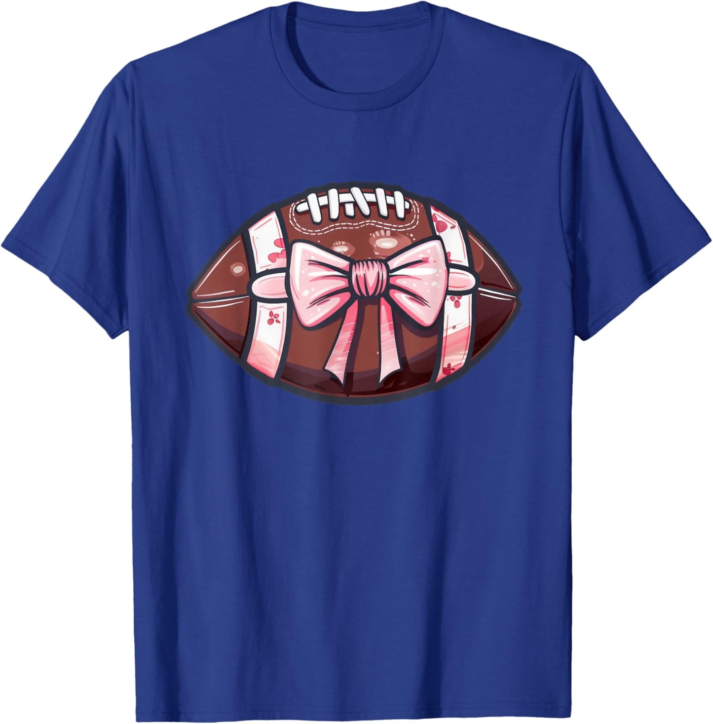 Football Girl Bow T-Shirt - T-Shirt | Royal