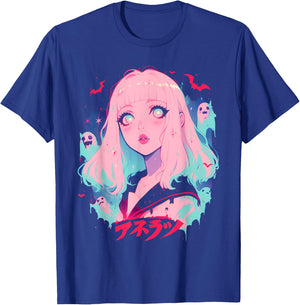 Goth Grunge Demon Anime Girl Waifu Horror Alt Aesthetic T-Shirt - T-Shirt | Royal