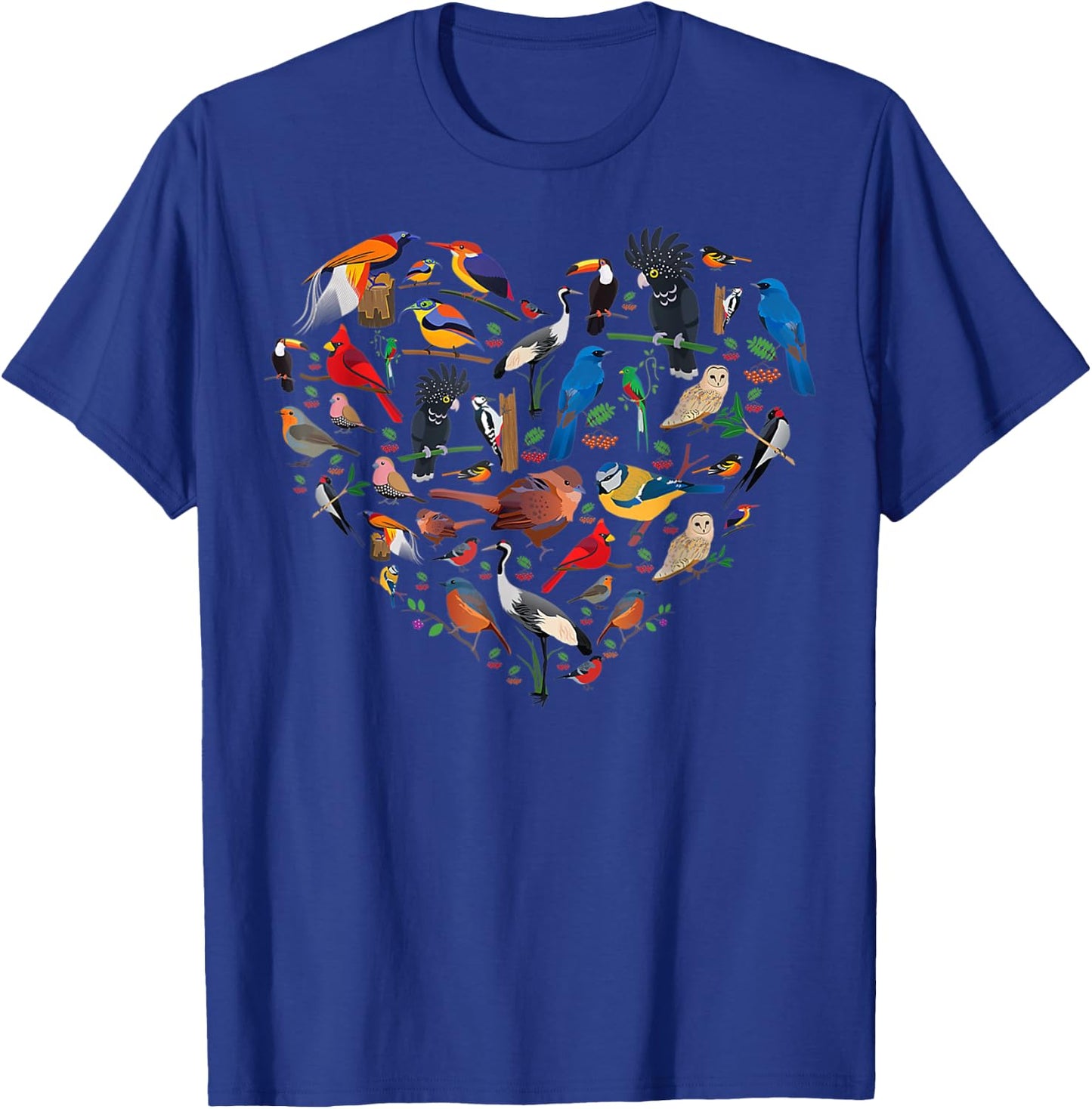 Birds lover heart Bird Watching men women kid T-Shirt - T-Shirt | Royal