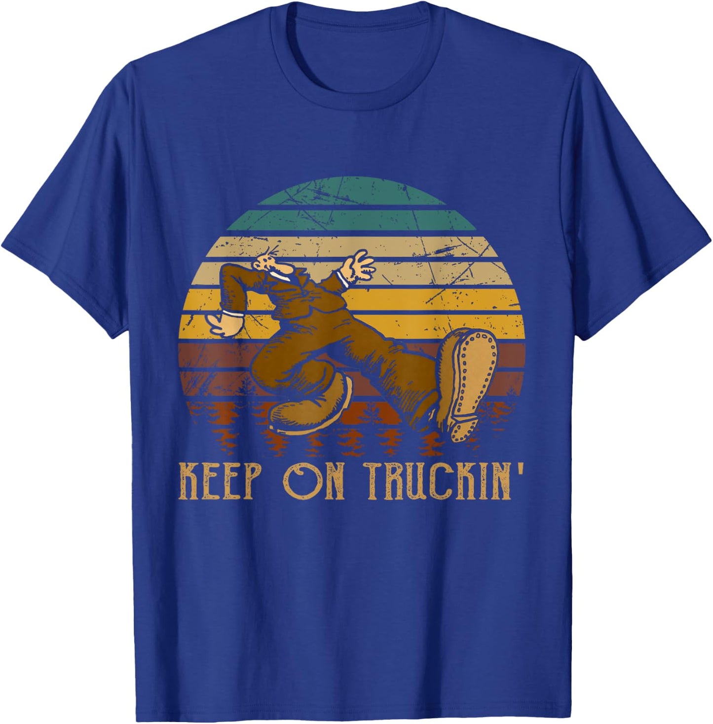 Vintage Styles 70s Music Retro Cars Truck - Keep On Truckin' T-Shirt - T-Shirt | Royal