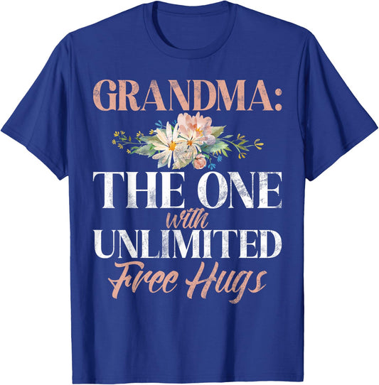 The one with unlimited free Hugs New Grandma T-Shirt - T-Shirt | Royal