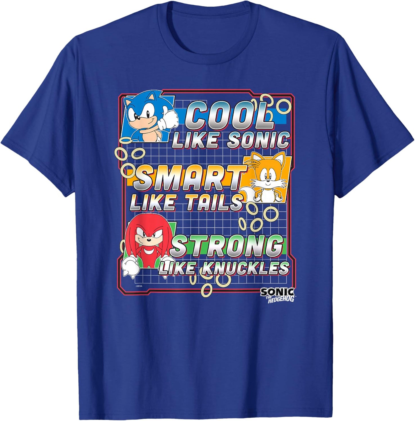 Sonic The Hedgehog Father's Day Cool Smart & Strong Dad T-Shirt - T-Shirt | Royal