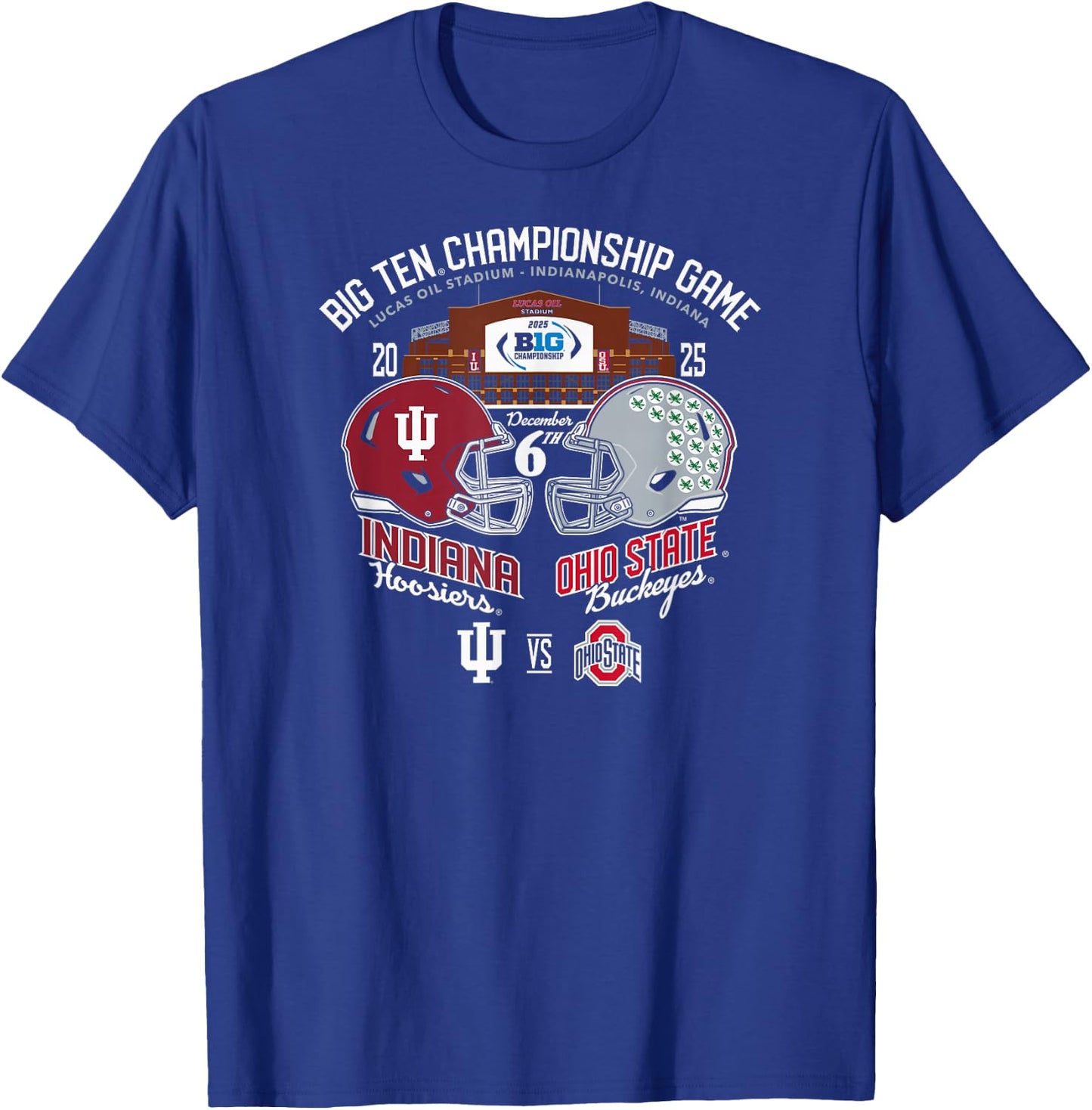 Indiana vs Ohio State Big Ten Championship 2025 Football T-Shirt - T-Shirt | Royal